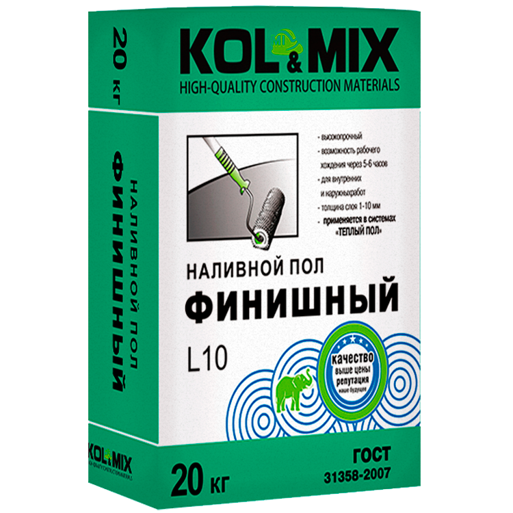 НАЛИВНОЙ ПОЛ ФИНИШНЫЙ L-10 KOL&MIX 20кг