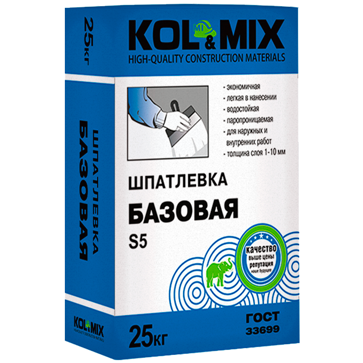Шпатлёвка Базовая s5 kol&mix 25кг