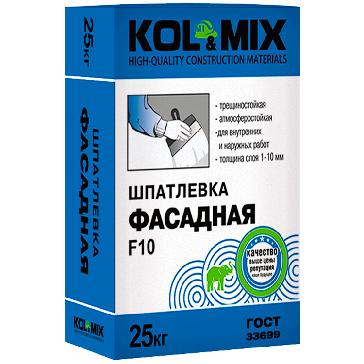 ШПАТЛЕВКА ФАСАДНАЯ F10 KOL-MIX 25КГ