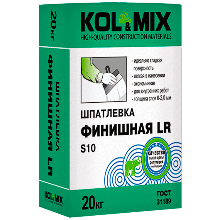 Шпатлёвка финишная LR s10 kol&mix 20кг