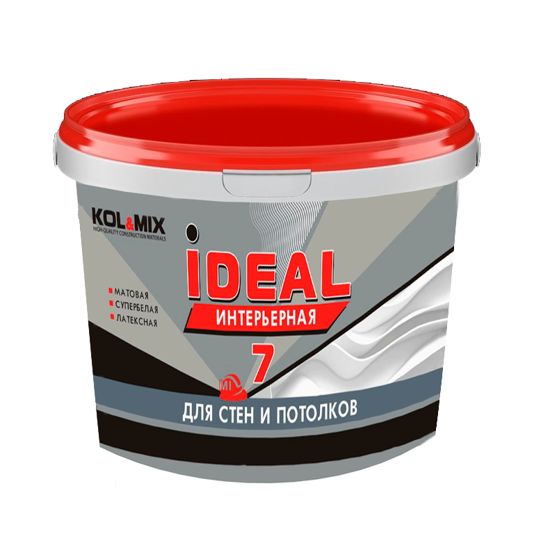 Краска для стен и потолков IDEAL 7 интерьерная KOL&MIX